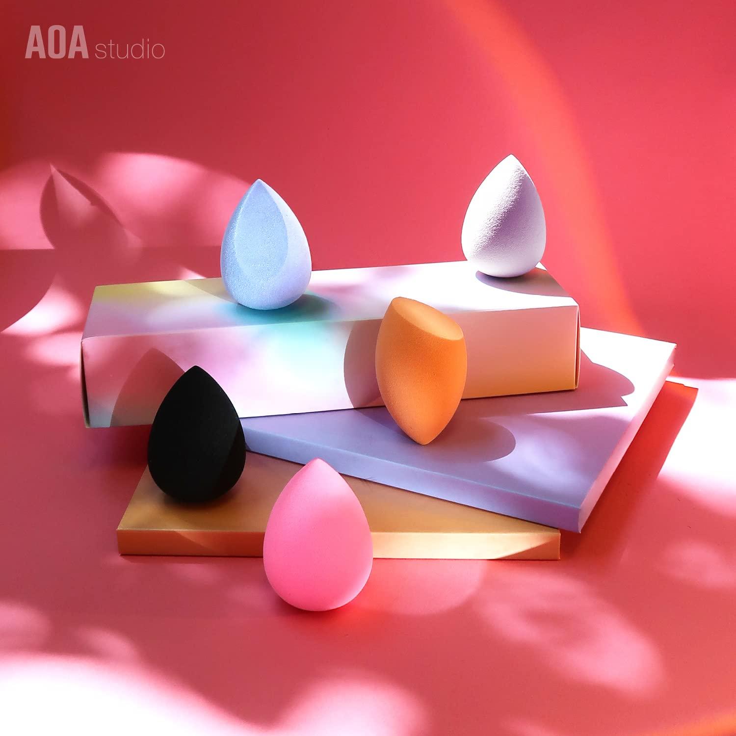 image:imageAOA Studio Beauty Makeup Sponge Blender Multiple Combo Set for Gift Makeup Blender Latex Free and High Definition set of 5 For Powder Cream and Liquid