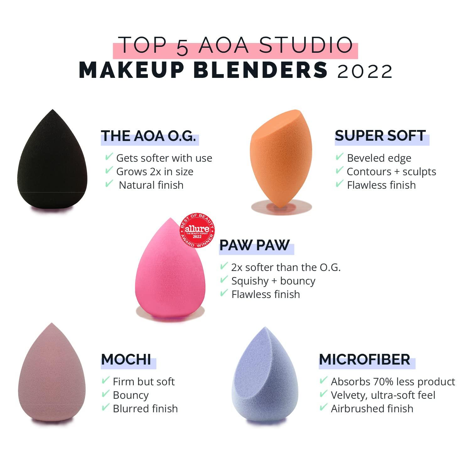 image:imageAOA Studio Beauty Makeup Sponge Blender Multiple Combo Set for Gift Makeup Blender Latex Free and High Definition set of 5 For Powder Cream and Liquid