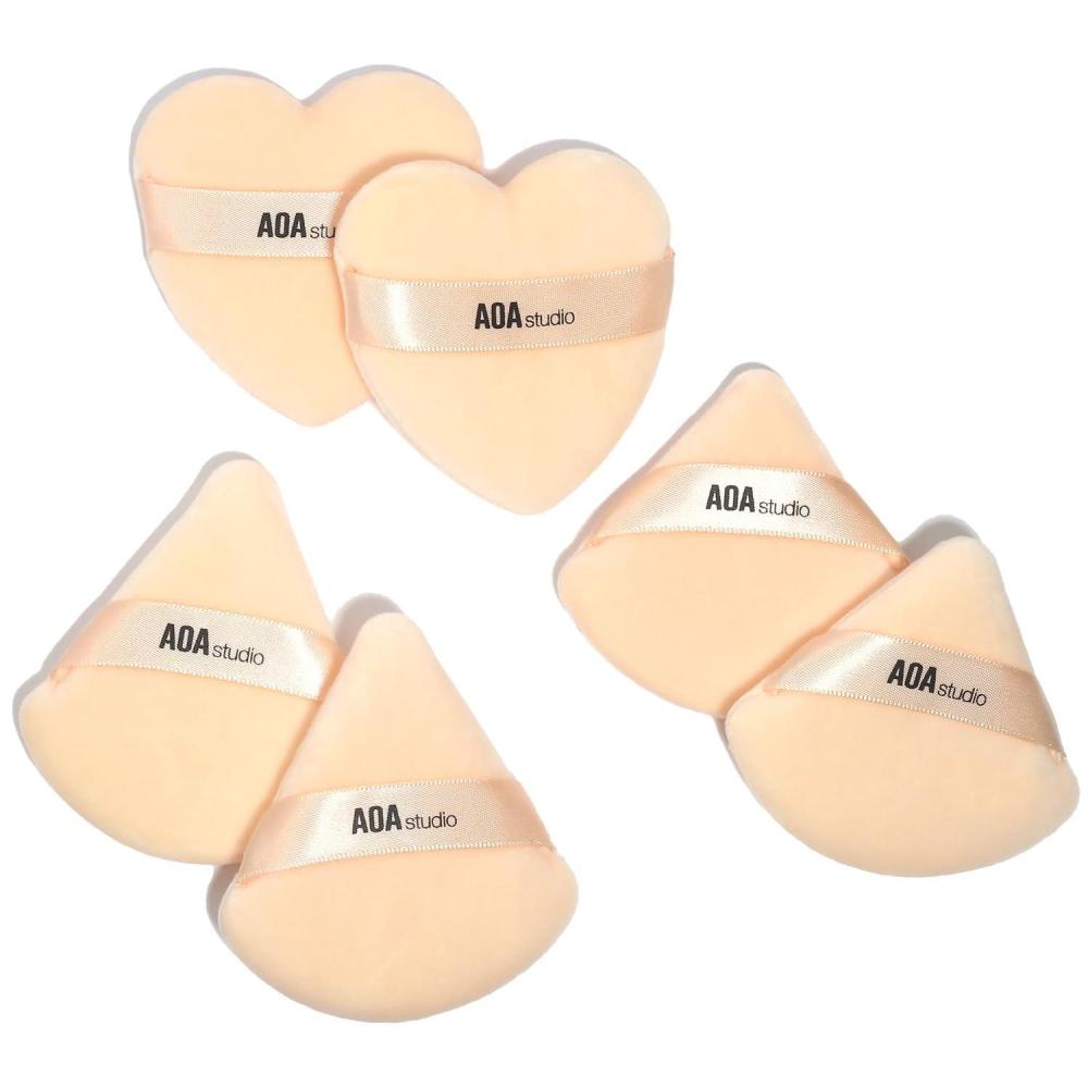 image:imageAOA Studio Velvet Puffs Makeup Puff Set of 6 Loose Powder Body Powder Velour Makeup Blender Sponge Foundation Blending Sponges Set Beauty Makeup ToolsBlackPeach Small peachBig peachHeart peachSmall peachBig peachHeart peach