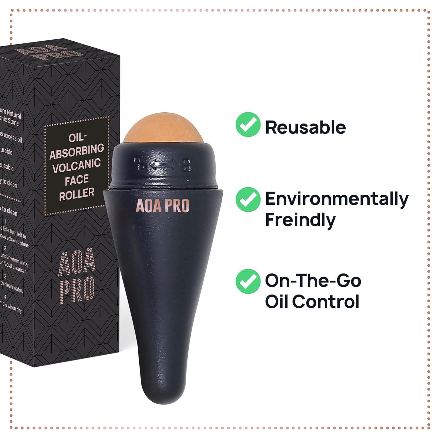 image:imageAOA STUDIO Face Roller for OilAbsorbing Volcanic Face Roller Reusable Facial Skincare Tool Face Massage BlackBlack