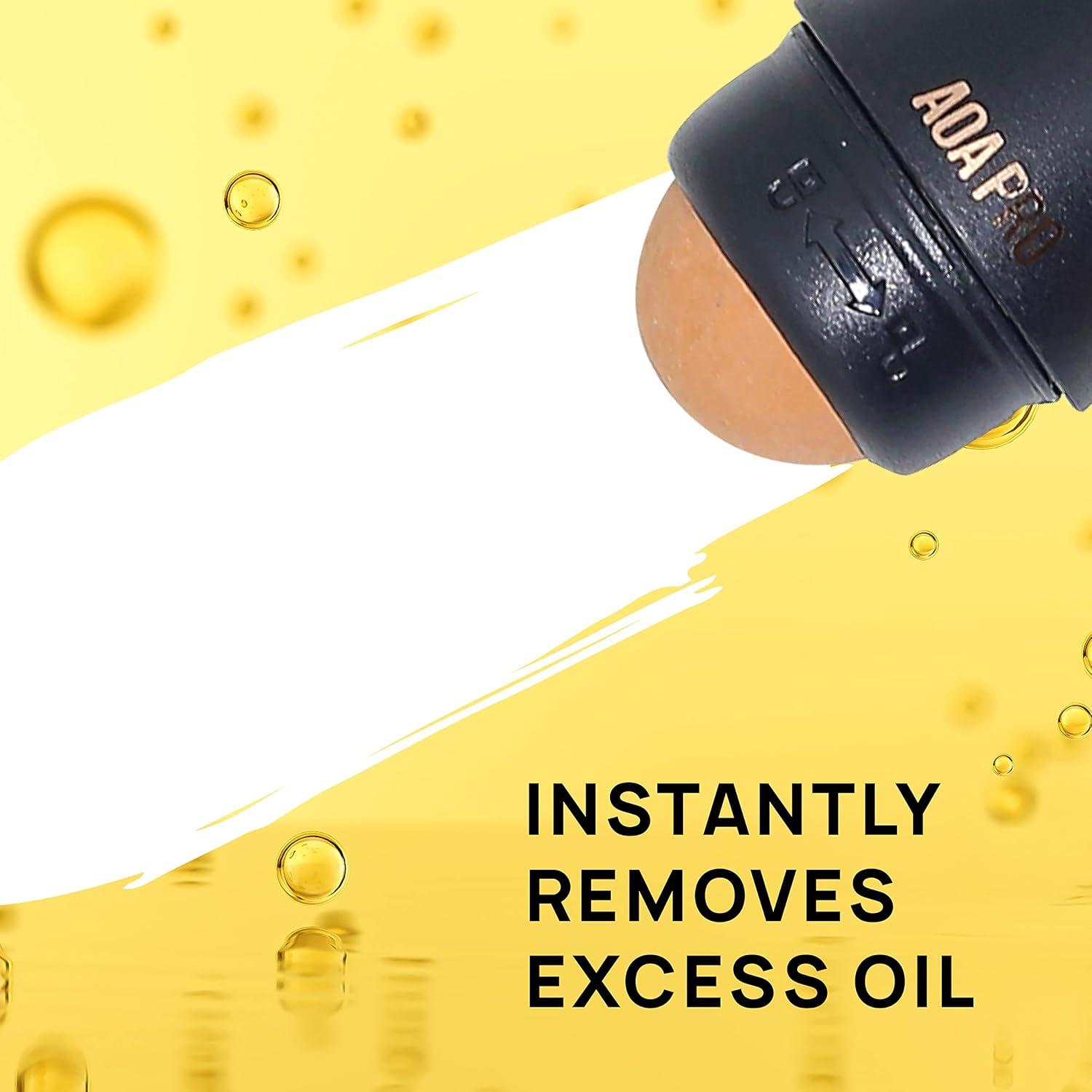 image:imageAOA STUDIO Face Roller for OilAbsorbing Volcanic Face Roller Reusable Facial Skincare Tool Face Massage BlackWhite