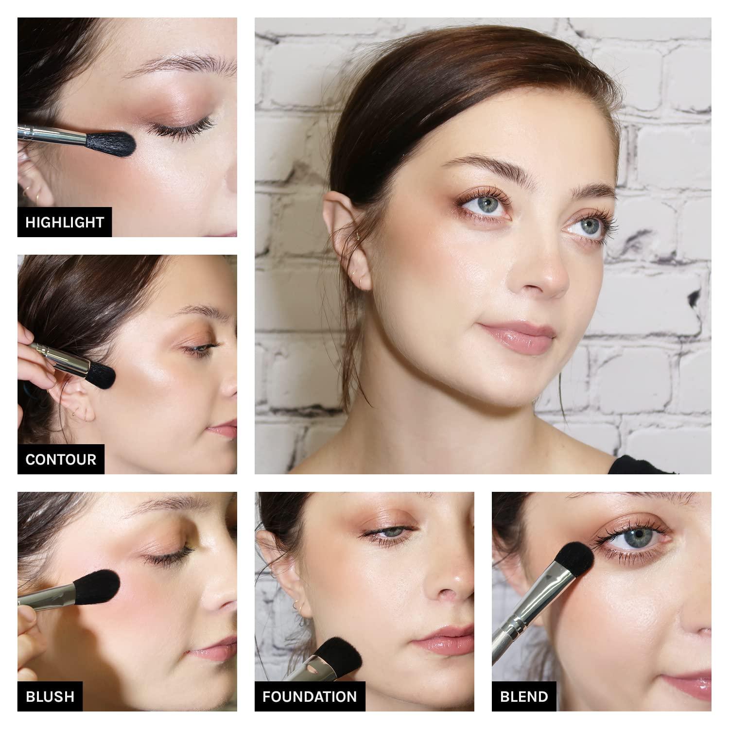 image:imageAOA Studio 10Piece Silver Brush Set Professional Set Foundation Blending Blush Powder Kabuki Brushes 10PCS Silver SetSilver Set