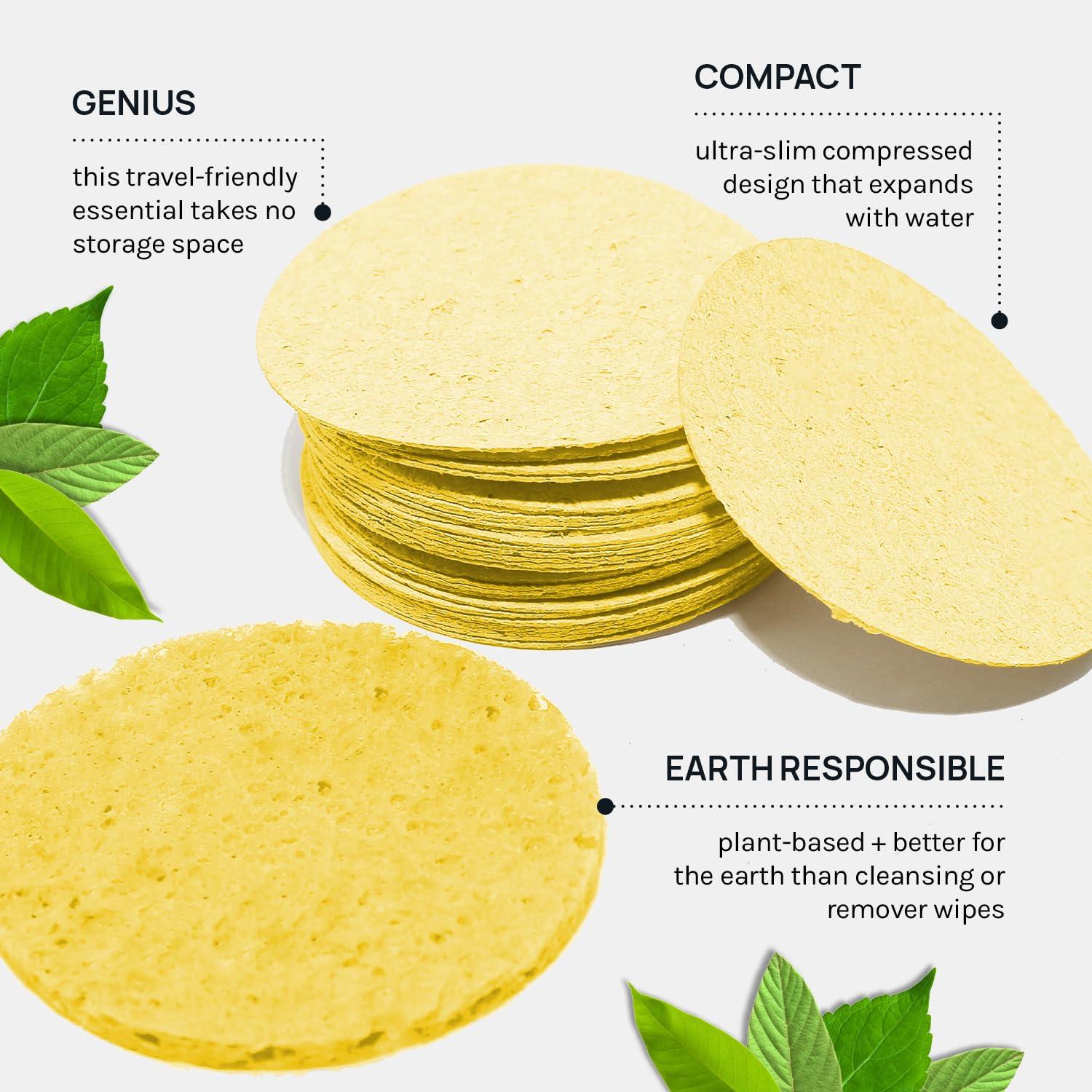 image:imageAOA Studio 50Count Compressed Facial Sponges 100 Natural Cosmetic Spa Sponges for Facial Cleansing Exfoliating Mask Remove for Makeup Dead Skin and Dirt White 50 countsYellow