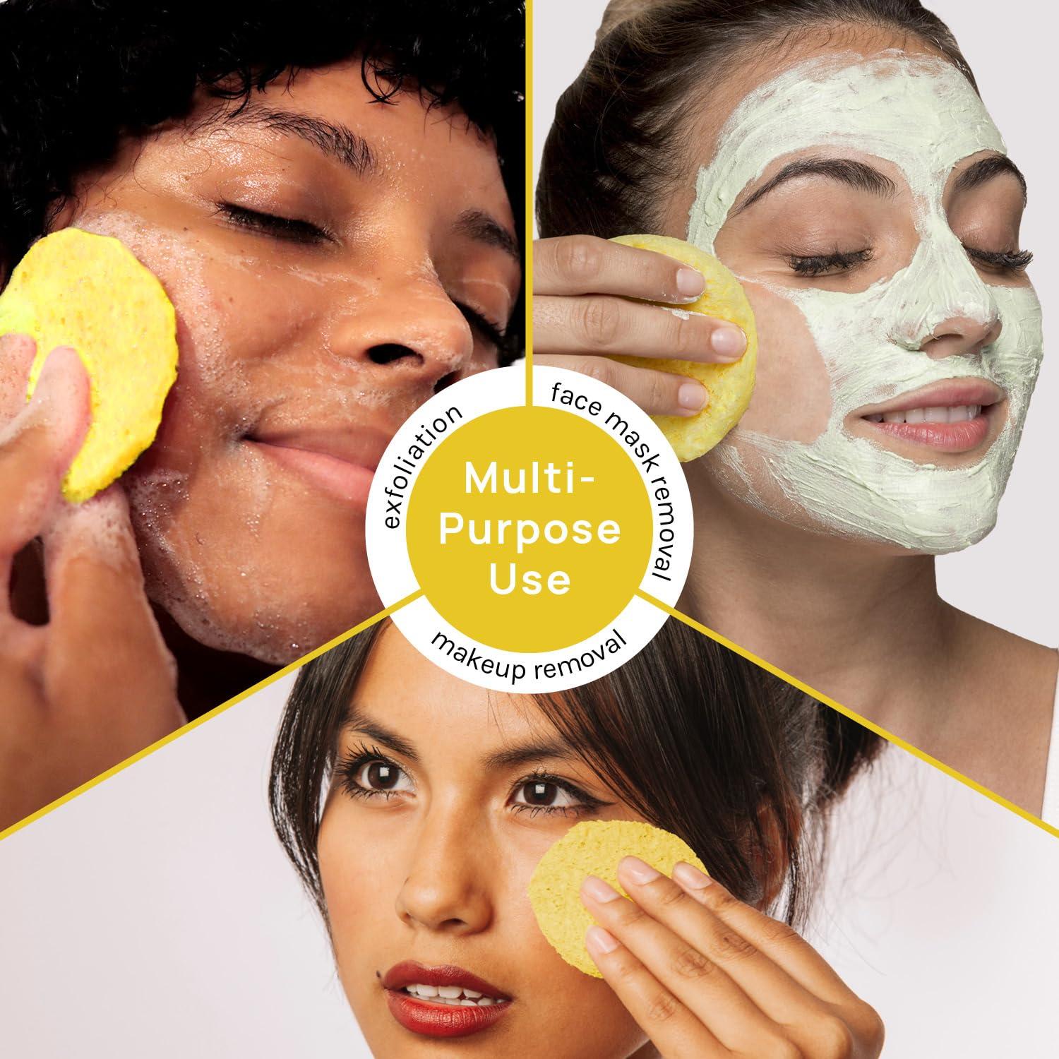 image:imageAOA Studio 50Count Compressed Facial Sponges 100 Natural Cosmetic Spa Sponges for Facial Cleansing Exfoliating Mask Remove for Makeup Dead Skin and Dirt White 50 countsYellow