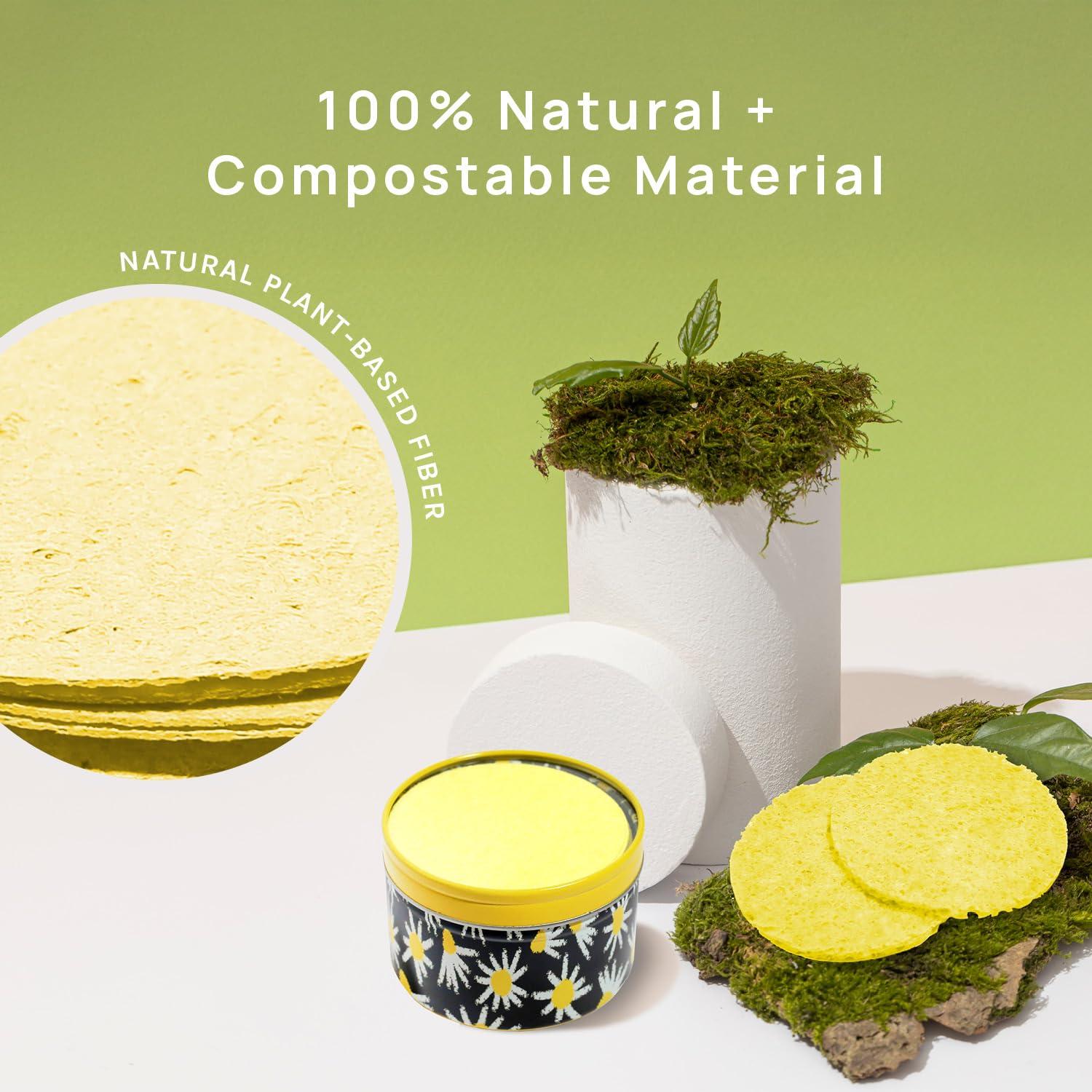 image:imageAOA Studio 50Count Compressed Facial Sponges 100 Natural Cosmetic Spa Sponges for Facial Cleansing Exfoliating Mask Remove for Makeup Dead Skin and Dirt White 50 countsYellow