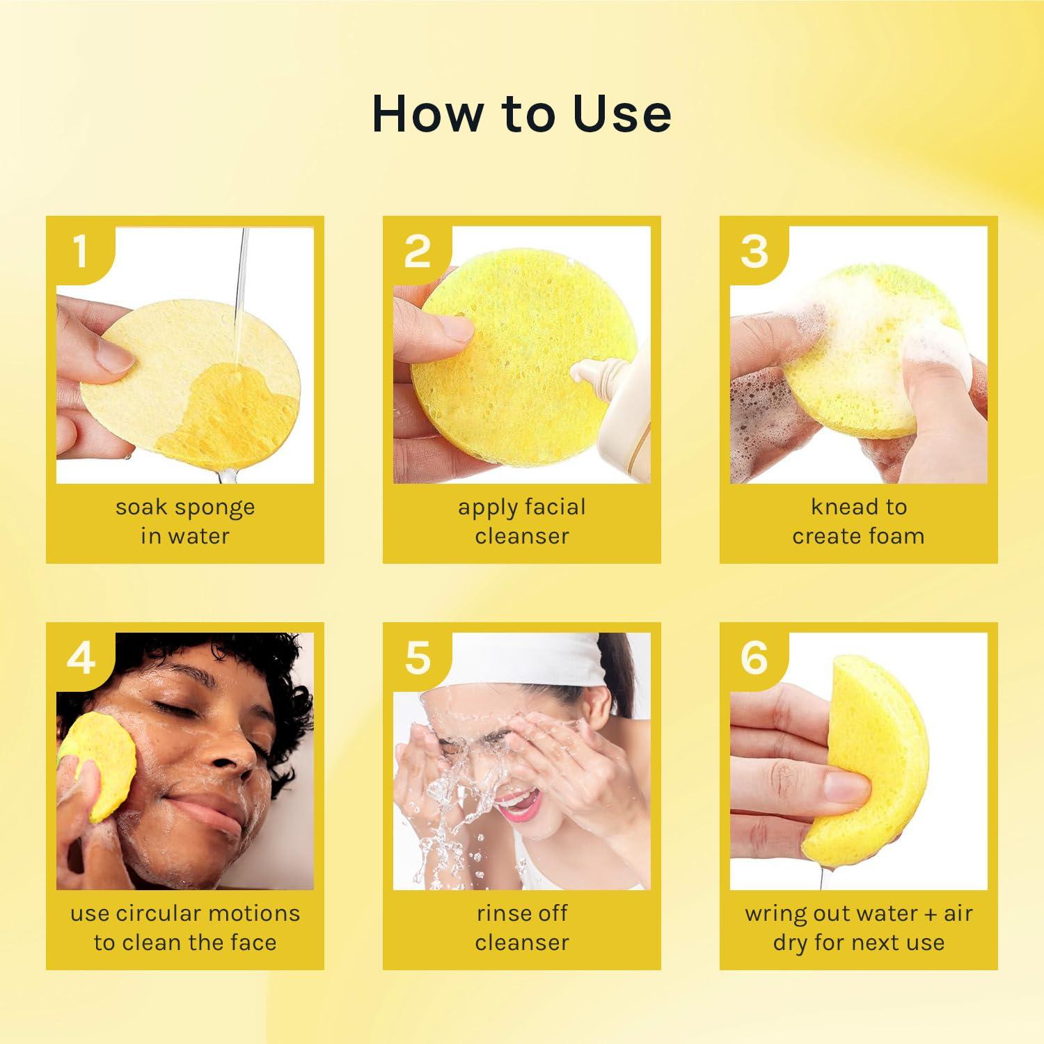 image:imageAOA Studio 50Count Compressed Facial Sponges 100 Natural Cosmetic Spa Sponges for Facial Cleansing Exfoliating Mask Remove for Makeup Dead Skin and Dirt White 50 countsYellow