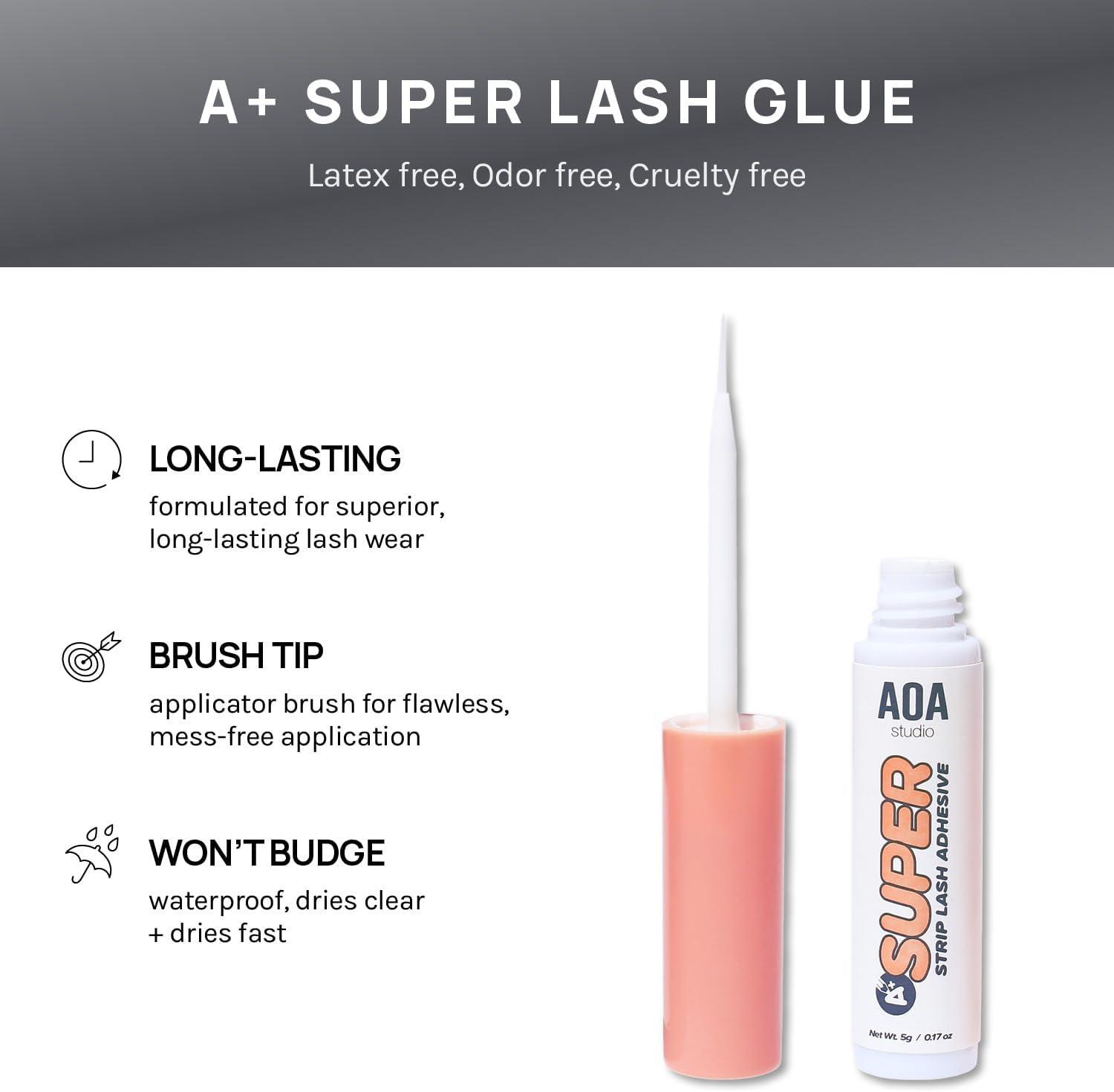 image:imageAOA Studio 6 Pairs Alexis Natural Handmade False Eyelashes with Glue and Tweezer Lash Kit Natural Volume Reusable Fake Eyelashes 100 Percent Handmade Cruelty FreeLuella