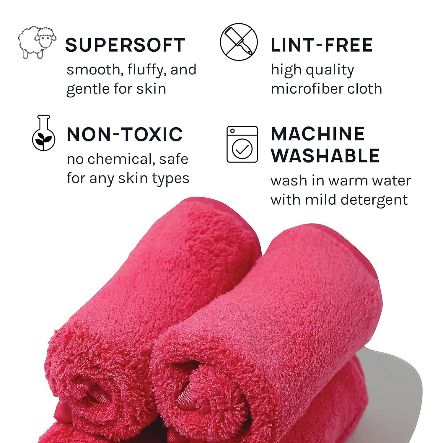 image:imageAOA Studio Microfiber Face Cloth Makeup Erase Remover Face Towels Reusable Microfiber Cleansing Towel Remove Makeup with Water78 X 62 All Skin type and Even Sensitive Skin 8 packs