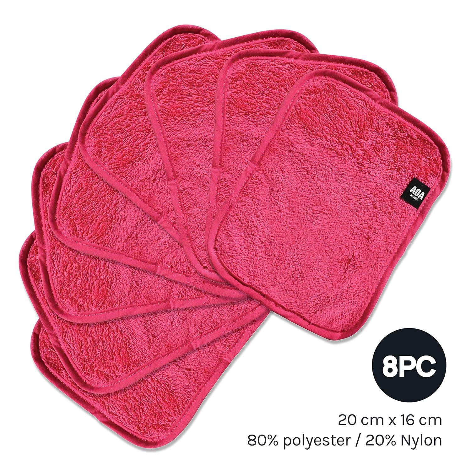 image:imageAOA Studio Microfiber Face Cloth Makeup Erase Remover Face Towels Reusable Microfiber Cleansing Towel Remove Makeup with Water78 X 62 All Skin type and Even Sensitive Skin 8 packs