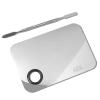 image:imageAOA Studio Stainless Steel Makeup Mixing Palette for Beauty Costmetic with Spatula Eye Lip Face Makeup 6 x 4 inch Silver