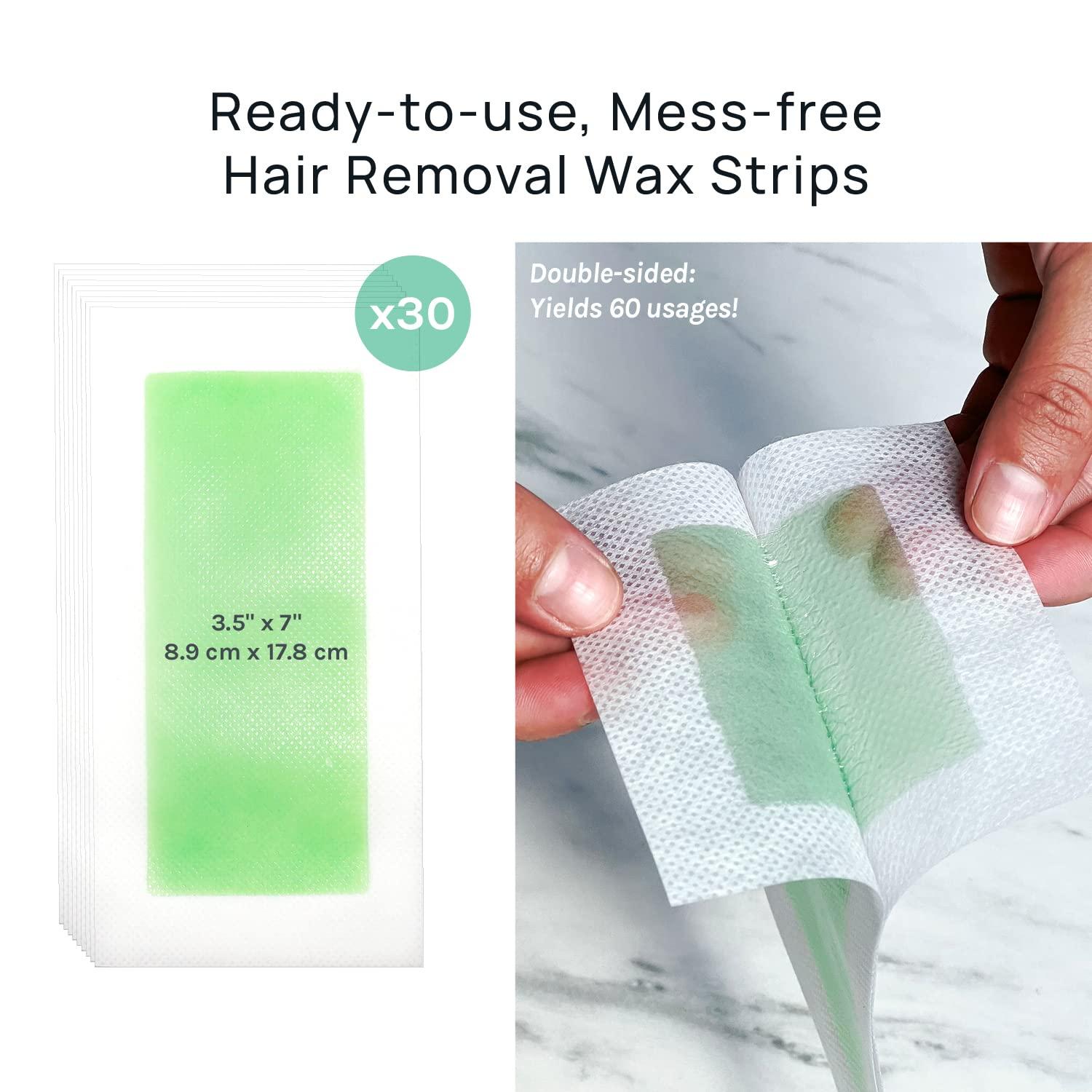 image:imageAOA Studio Instant Hair Removal Wax Strips Double Side for Women Men 30counts