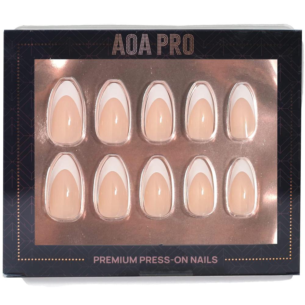 image:imageAOA Studio Pro PressOn Nails Luxe durable Reusable Nails Perfect Manicure in Minutes Kit Include 24 Nails Nail File Nail Glue Wooden Cuticle Wand French LongFrench Long